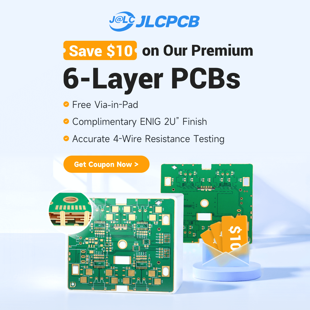 ✅JLCPCB offers free Via-in-Pad for enhanced routing efficiency and electrical performance. ✅6-layer PCBs undergo rigorous 4-wire testing for top-notch quality assurance. 📢Check out jlcpcb.com/6-layer-pcb?so…