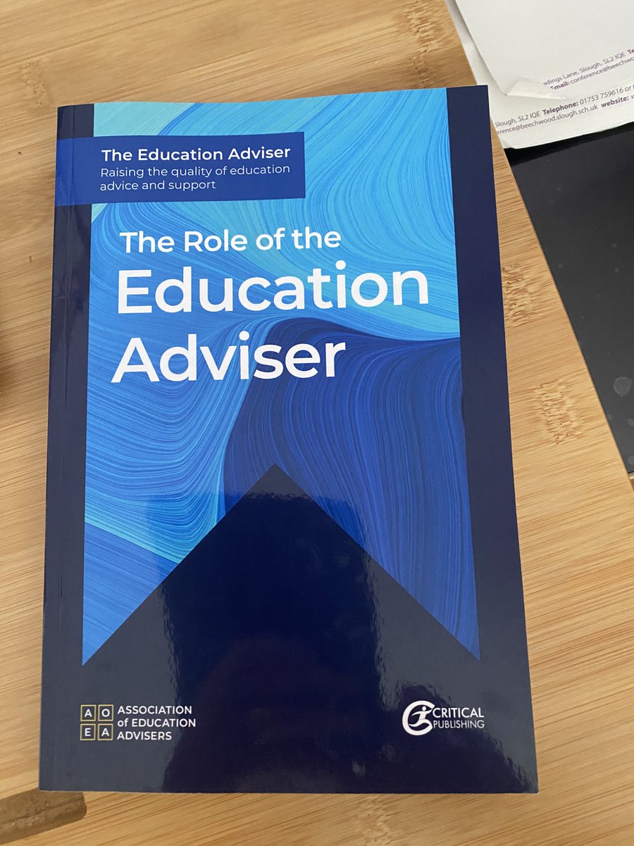 Honoured to be a contributor to this publicationn(The Role of the Education Adviser) produced by the Association of Education Advisers (AOE @EducateAdvise). My thanks go to Dr Tony Birch and Ian Lane for their editorial roles.