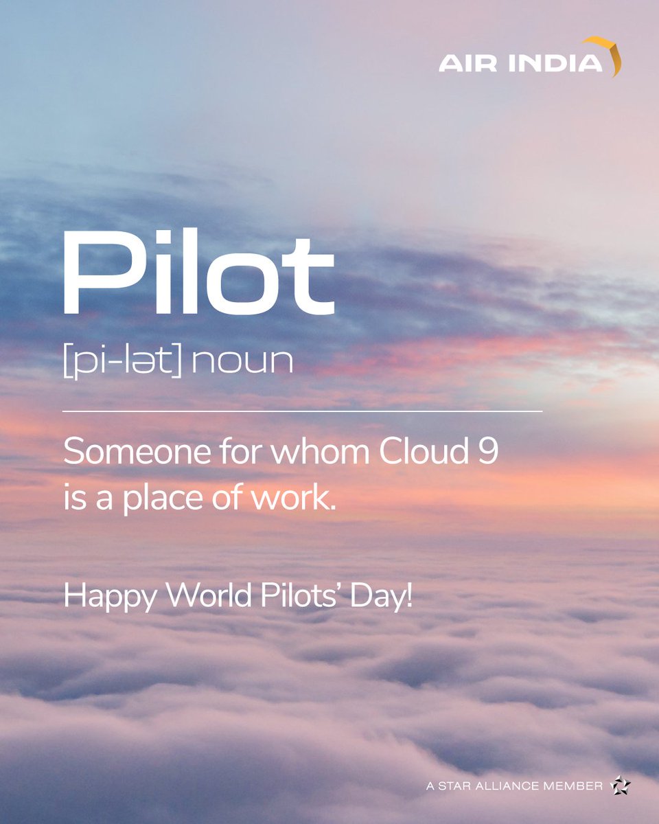 To the ones who call the sky their second home, we send our warmest wishes on #WorldPilotsDay. Thank you for helping us connect the world. 👨‍✈️ ✈️

#FlyAI #AirIndia #pilots