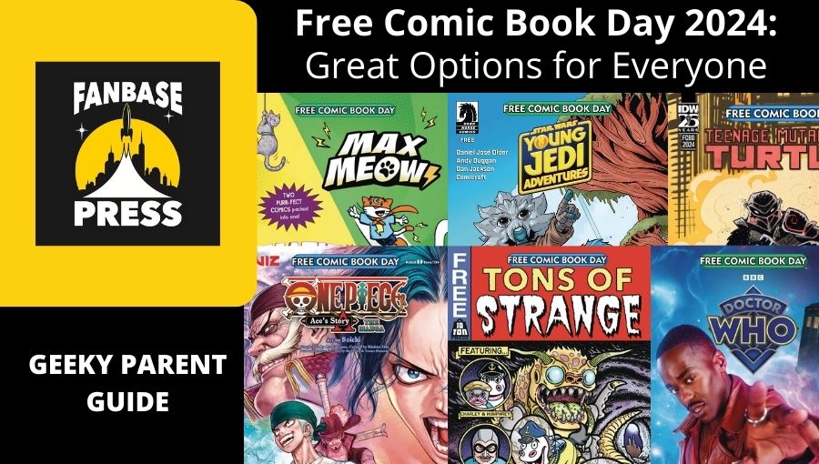 .@Fanbase_Press' #GeekyParentGuide (@geekyparent) to #FCBD2024: Great Options for Everyone by @travisadork: #Comics by @boomstudios (@JamesTheFourth), @MadCaveStudios, @DarkHorseComics (@kimjoyskitchen), @ImageComics, @DCComicsKids (@tomkrajewski), & More! fanbasepress.com/press/featured…