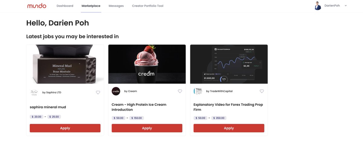 TryMundo's tweet image. Mundo’s UGC Marketplace (Beta) is now live! (we’ve fixed some bugs too)

With the marketplace you’ll be able to browse through campaigns and work with global brands directly!

Excited? Join over 800+ creators on Mundo’s waitlist today: trymundo.com/creators