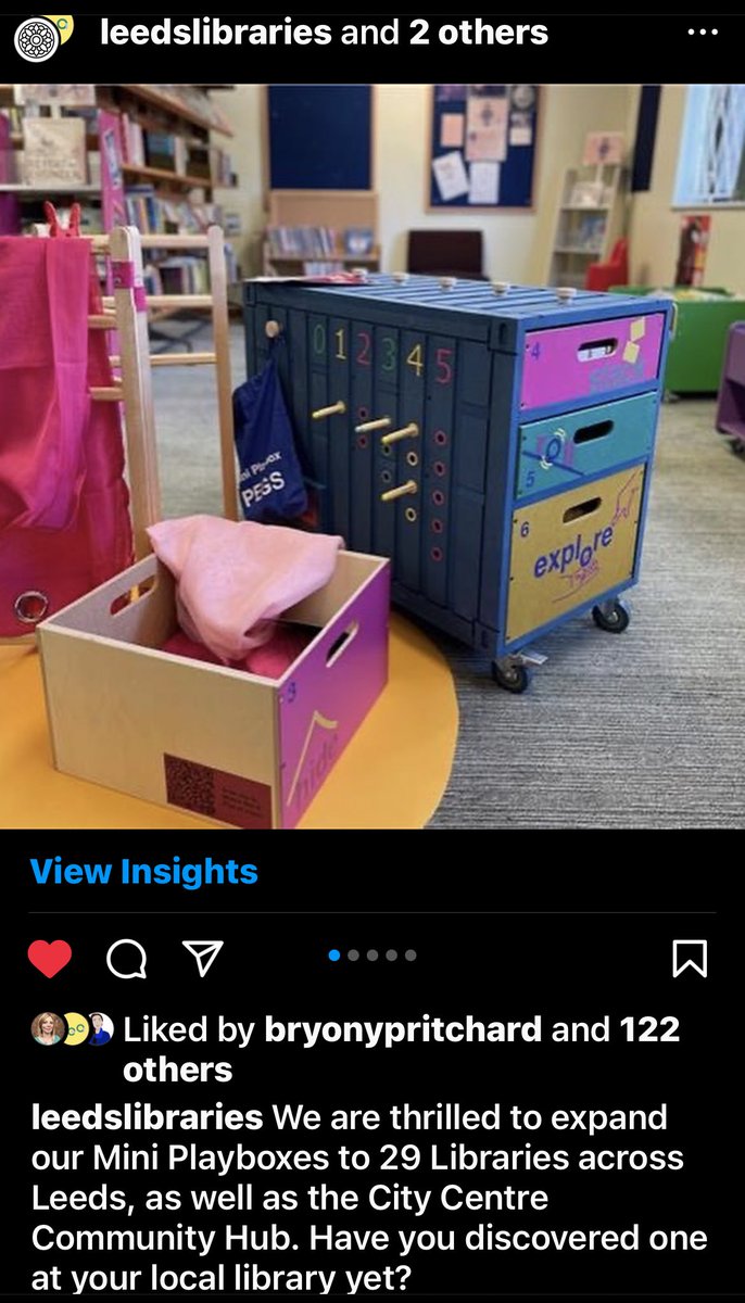 It’s been a fab week for partnerships. @leedslibraries now have 29 Mini Playboxes across Leeds.