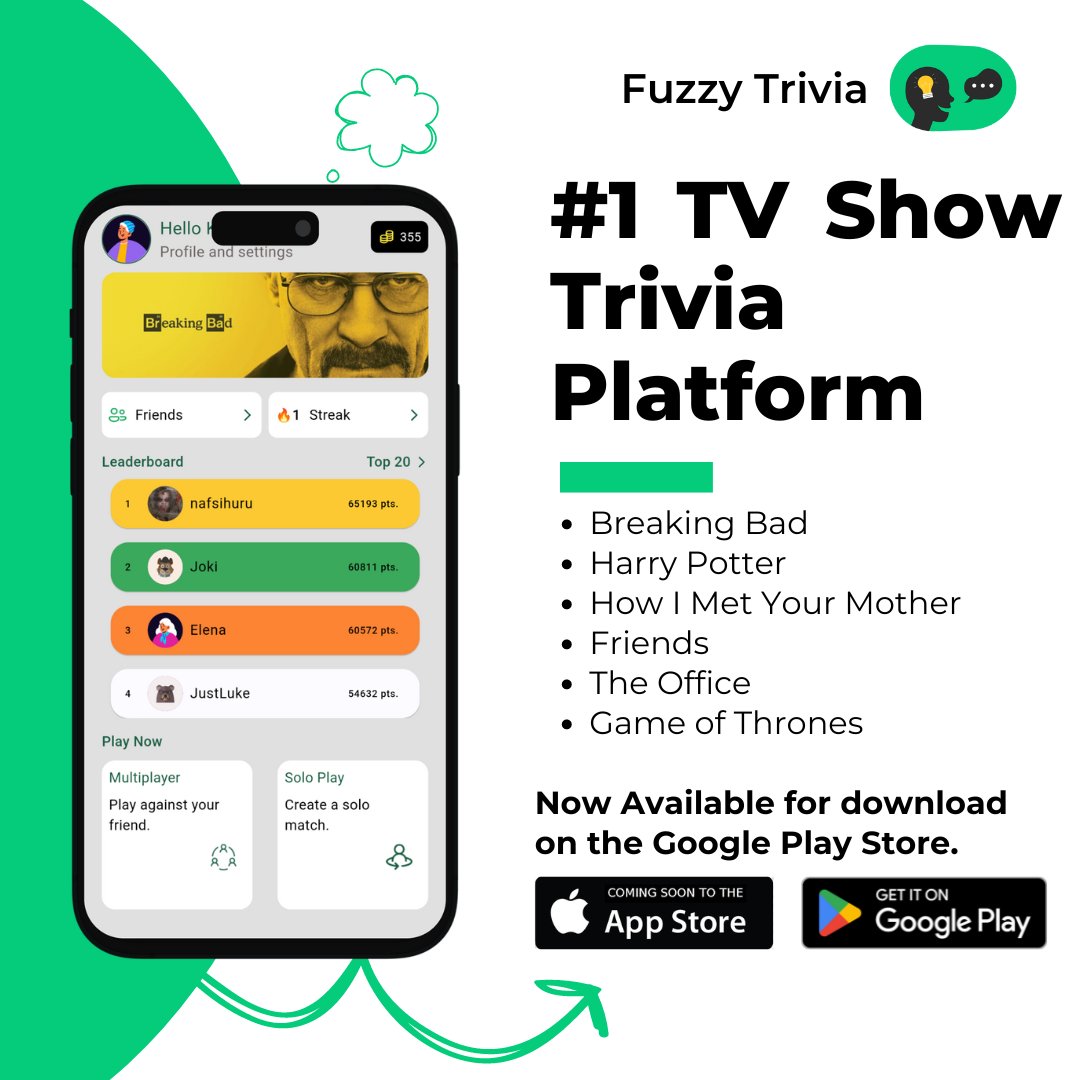 fuzzzytrivia's tweet photo. 🏆 We're proud to be your #1 destination for TV show trivia fun! 📺✨ Join the Fuzzy Trivia community today and experience the ultimate TV show trivia excitement! 🎉 https://t.co/NuEm7fXKPl