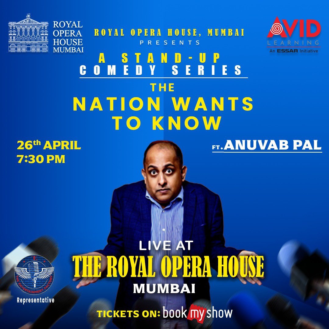 Tonight. Royal Opera House Mumbai. 400 seats. About 40 left. Come if you can. Tickets @bookmyshow