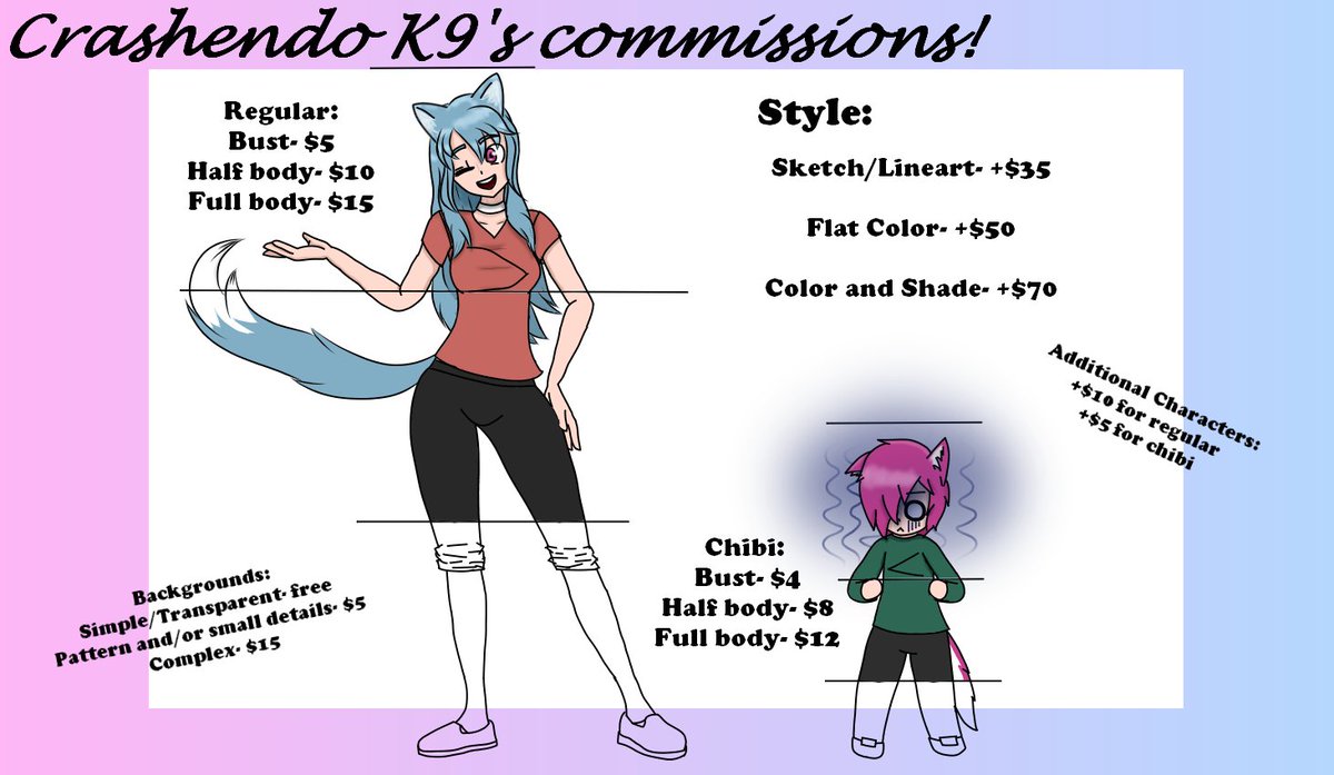 Crashendo_K9's tweet photo. I am opening up Commissions!  -DM me for information. -Please read the rules before messaging me and please be respectful  #commissionsopen #ArtistOnTwitter  (Had to reupload, error from first post) https://t.co/RiXQHuBBnP