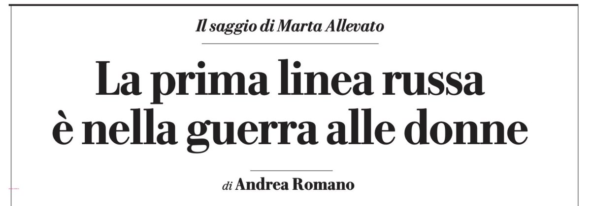 AndreaRomano9's tweet photo. Dietro la retorica del putinismo contro la "degenerazione morale dell'Occidente" c'è una politica di fatti e repressione contro le #donne e chi ne difende i diritti. Oggi su @repubblica a proposito del bel libro di @MartaAllevato per @edizpiemme https://t.co/rtvfDejjeL