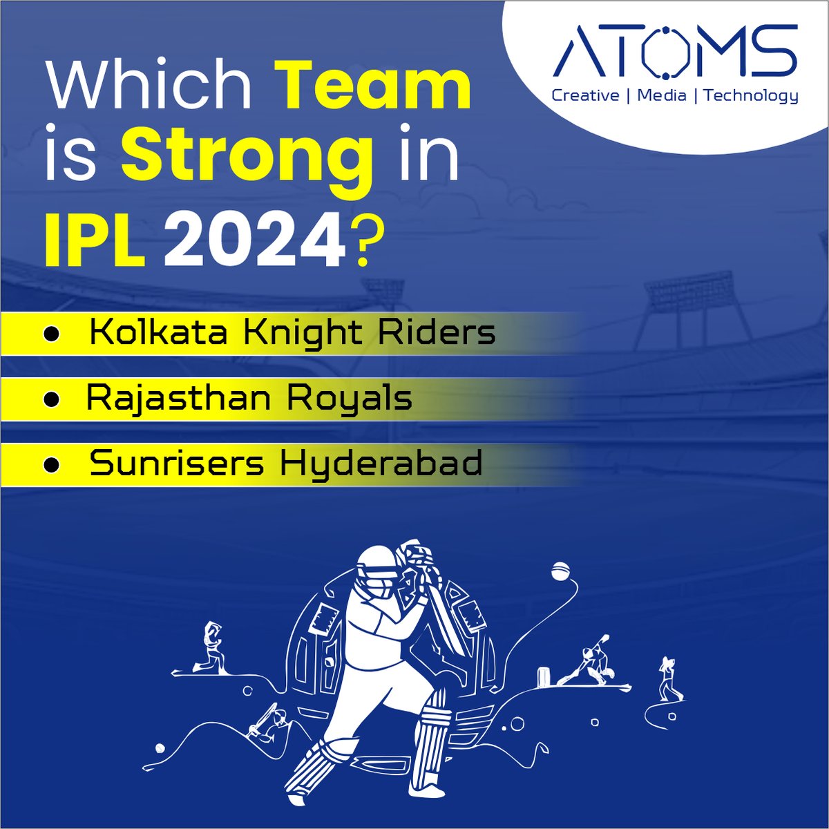 Which Team is Strong in IPL 2024 ?

Tag your Team: 
@kkriders 
@rajasthanroyals 
@sunrisershyd 
.
.
.
.
.
.
.
.
.
.
.
#IPL
#IPL2024
#Cricket
#T20
#IndianPremierLeague
#CricketFever
#IPLT20
#IPLFantasy
#IPLauction
#CricketLove