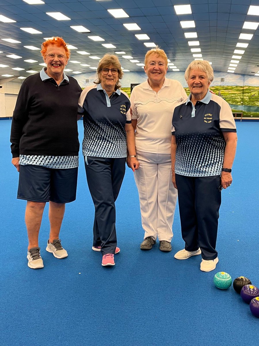 Congratulations To Gillian Barker, Pat Stanley, Jackie Russell and Val Hughes for Winning The Ladies Club Fours #indoorbowls #bowls #eiba