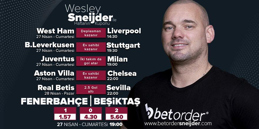 Wesley Sneijder ile Haftanın Maç Analizi ve Kupon Önerisi; #Fenerbahçe- #Beşiktaş Betorder'da Fırsatlar Seni Bekliyor!🔻 Hemen Üye Ol! bit.ly/betorder-kayit