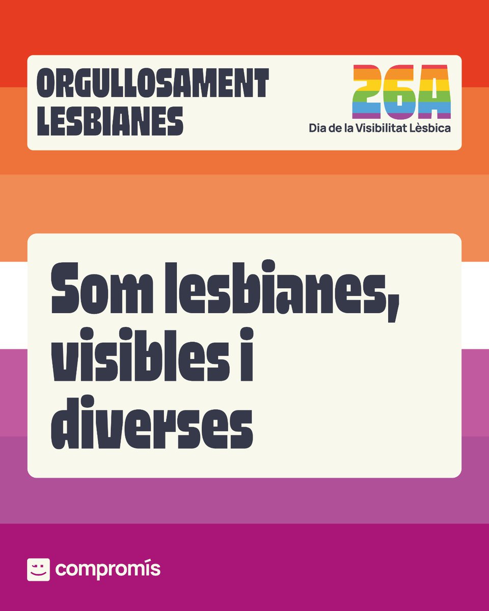 LuisaNotario's tweet image. 🟠Celebrem el #DiaDeLaVisibilitatLèsbica mostrant la nostra diversitat, amb l&apos;orgull de ser i estimar a qui volem💜, sumant-nos a la campanya #Lesbianaimés del moviment associatiu #Lesbianaymás #DíaDeLaVisibilidadLésbica