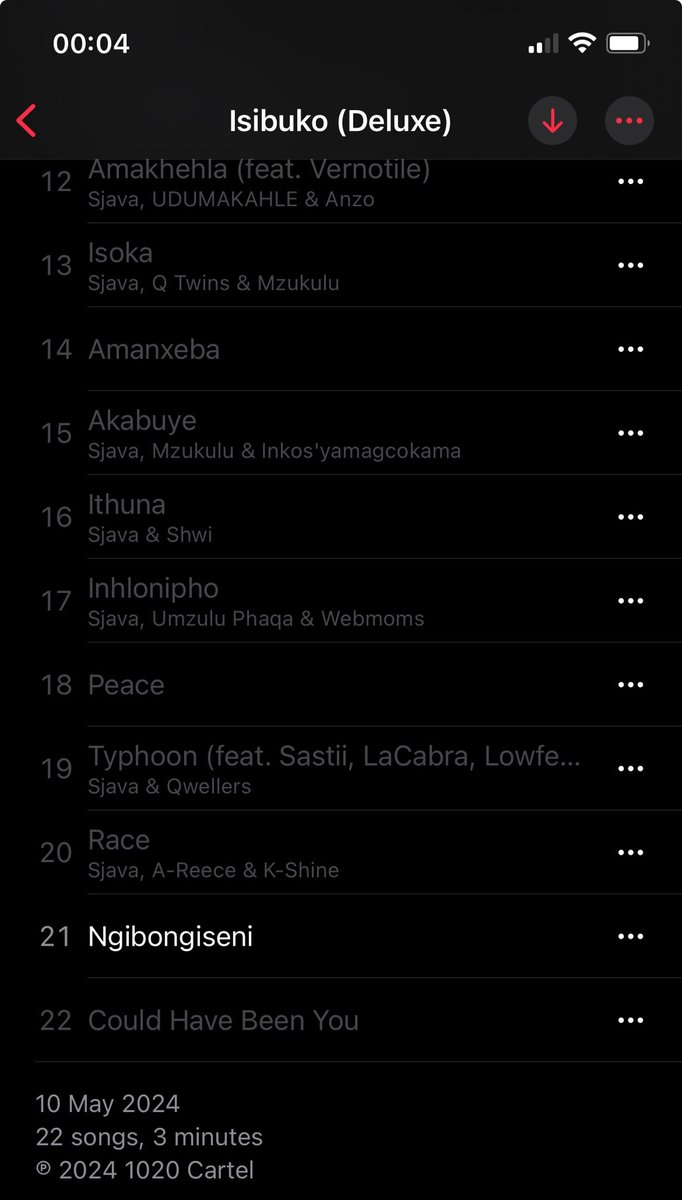 The tracklist for the ISibuko Deluxe album by Sjava.
Includes features from the Qwellers,A-Reece & more.🔥🔥🔥