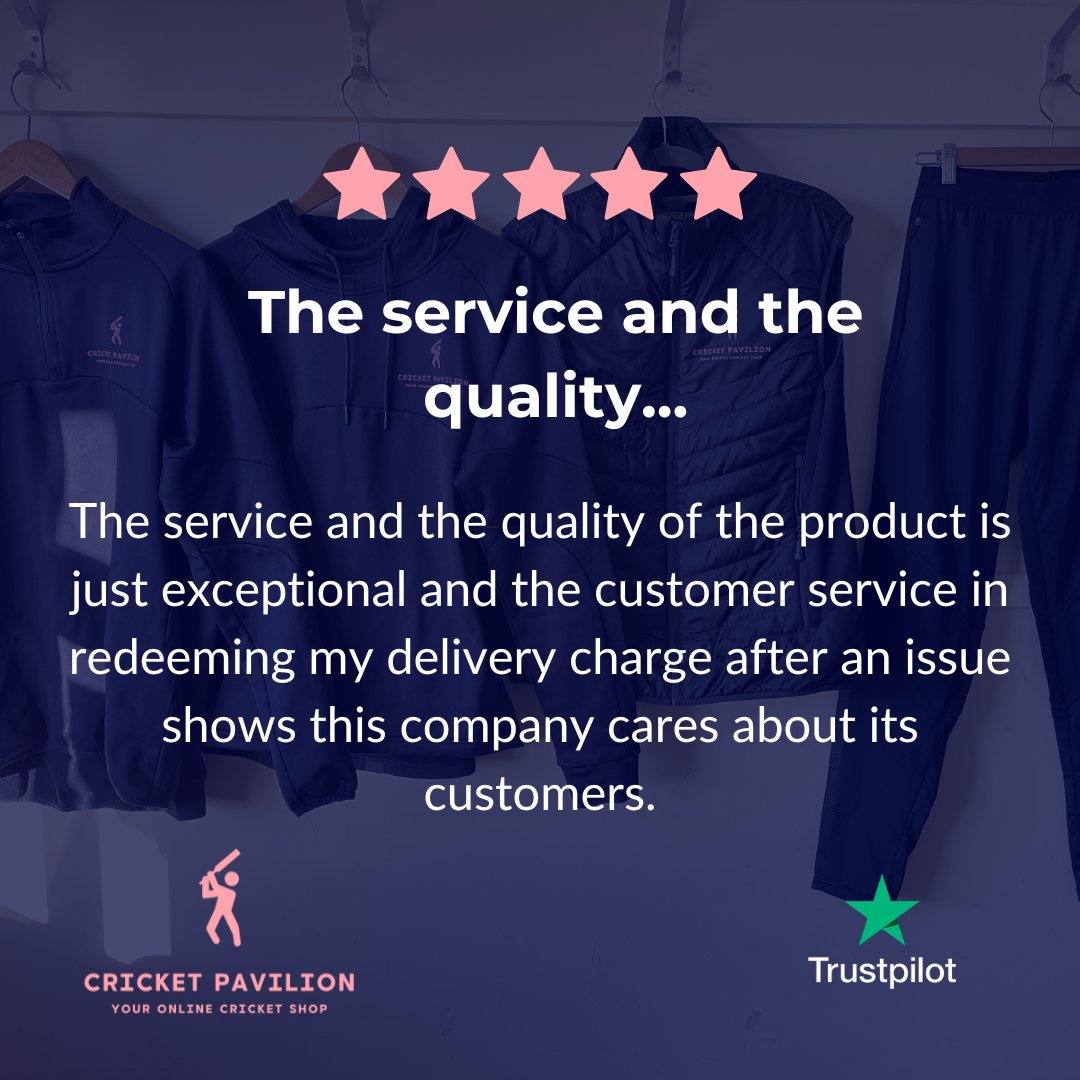 5 Star Review!

We love hearing from you and receiving such glowing feedback. 

Always striving to improve our services so please feedback anything we can improve on.

#cricketpavilion #youronlinecricketshop #playbetter #feedback #cricket #cricketequipment #cricketclothing