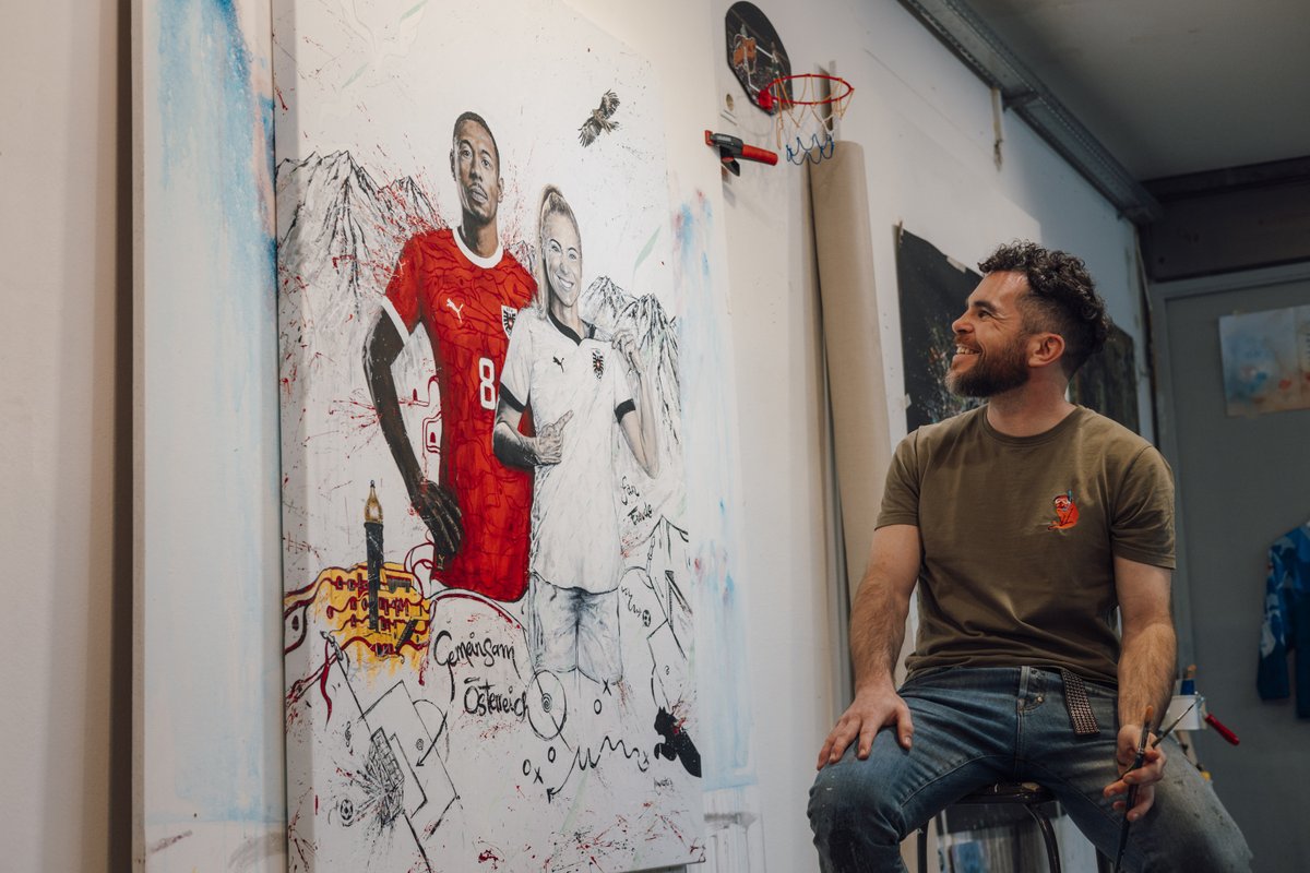 ÖFB-Projekt lässt Kunst und Fußball zusammenrücken / Alaba und Puntigam auf Gemälde von Kowalski verewigt. ❗️Alle Infos, Fotos und Videos: unter bit.ly/KunstFußball #GemeinsamÖSTERREICH