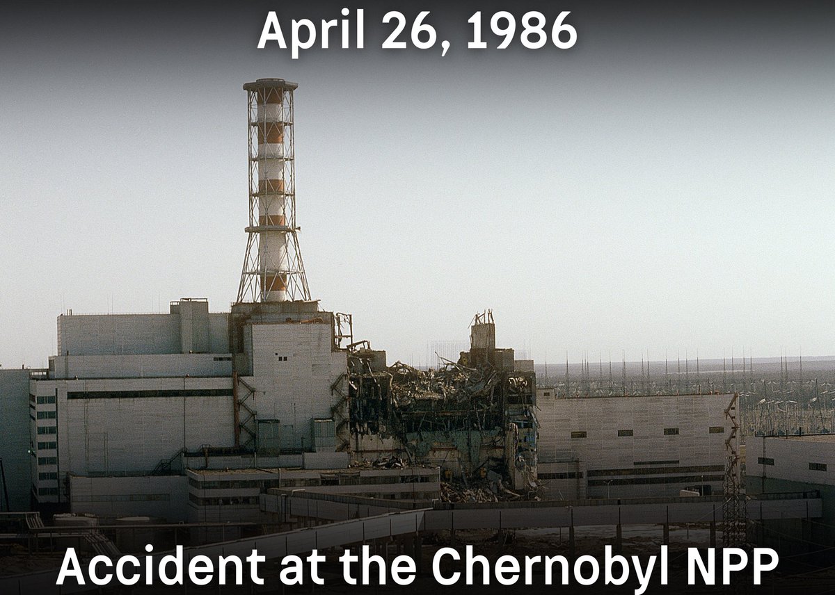 🗓️ On April 26, 1986 the accident at the Chernobyl nuclear power plant occured ☢️ Destruction of fourth power unit led to extensive release of radioactive substances into environment 🇺🇳 UN General Assembly proclaimed April 26 the International Chernobyl Disaster Remembrance Day