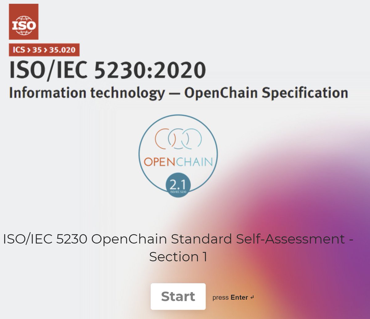 If you want to understand how well you manage your software supply chain. Try assessing agains ISO 5230 OpenChain Standards sourcecodecontrol.typeform.com/to/DkvC2Ebc #opensource #softwarecompostion #openchain