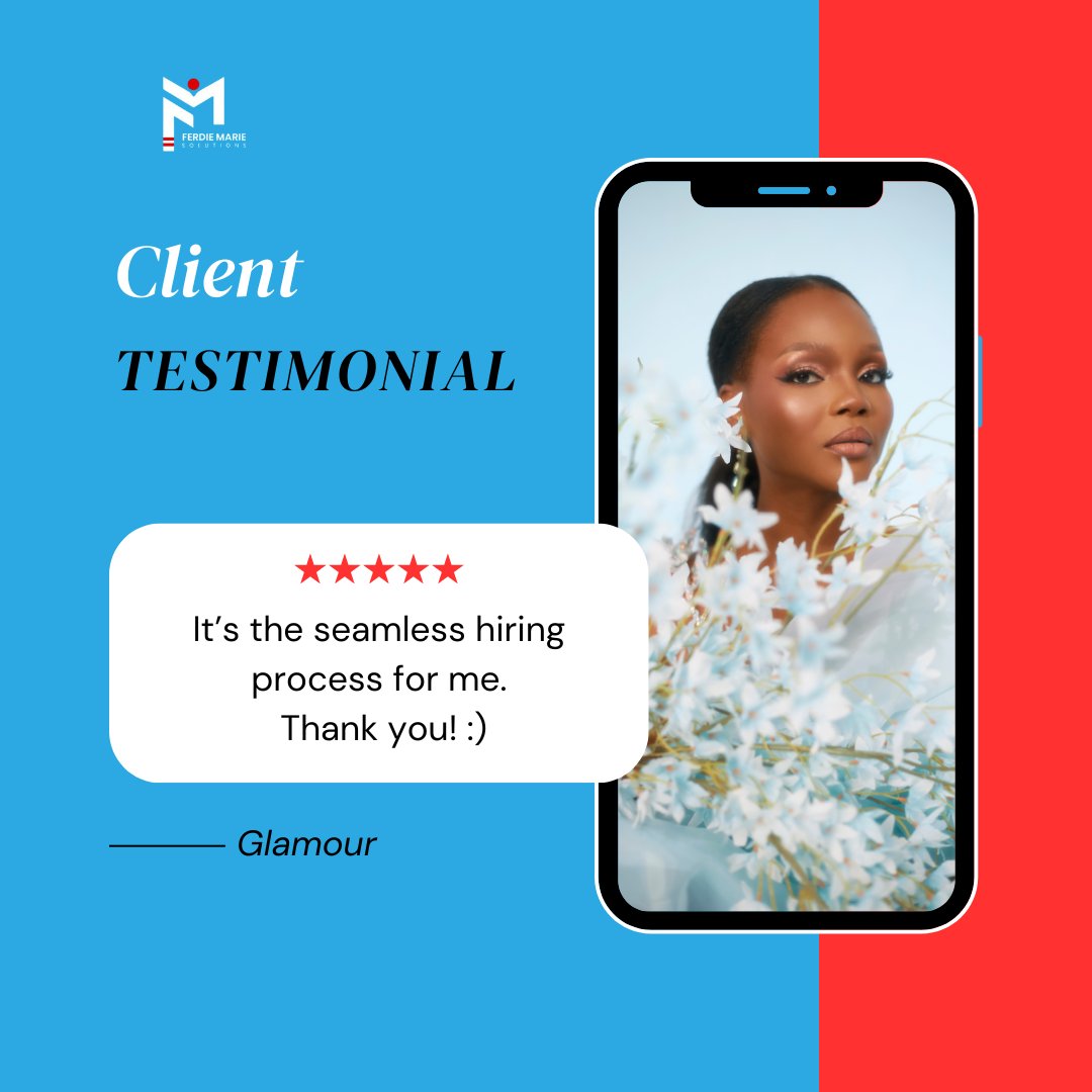 Client's Review! Feeling overwhelmed with hiring, Glamour turned to us for help. With our seamless outsourcing process, she found the perfect candidates stress-free! Thanks for trusting us, we're thrilled to be part of your success story! 🌟 #CustomerSuccess #HappyClient