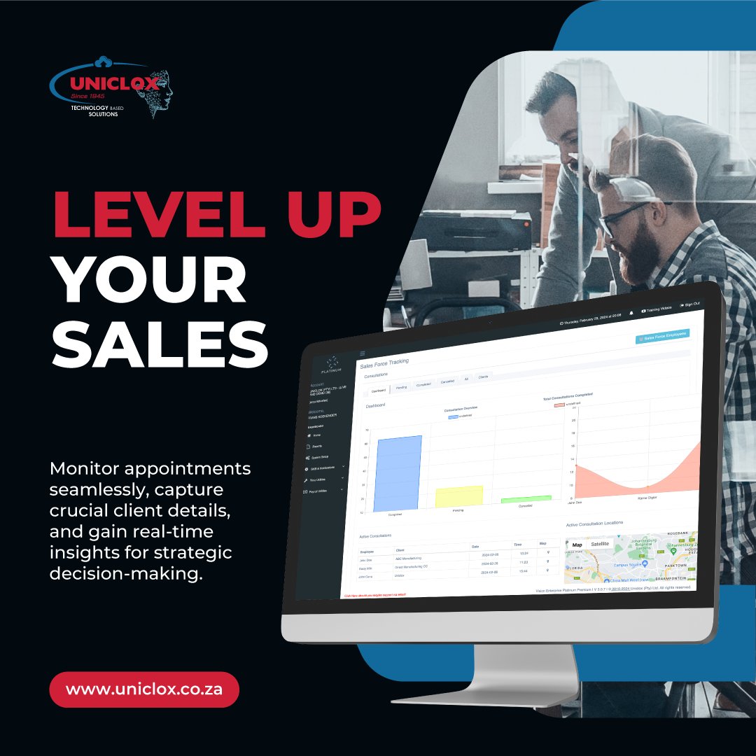 Level up your sales game with the Vision Enterprise Platinum Premium Software's Sales Force Tracking Module!
🌐: uniclox.co.za/revolutionize-…
#Platinum #SalesForceTracking #WorkSmart #SalesManagement #accesscontrol #software #biometrictimeclock #timeandattendance #payroll