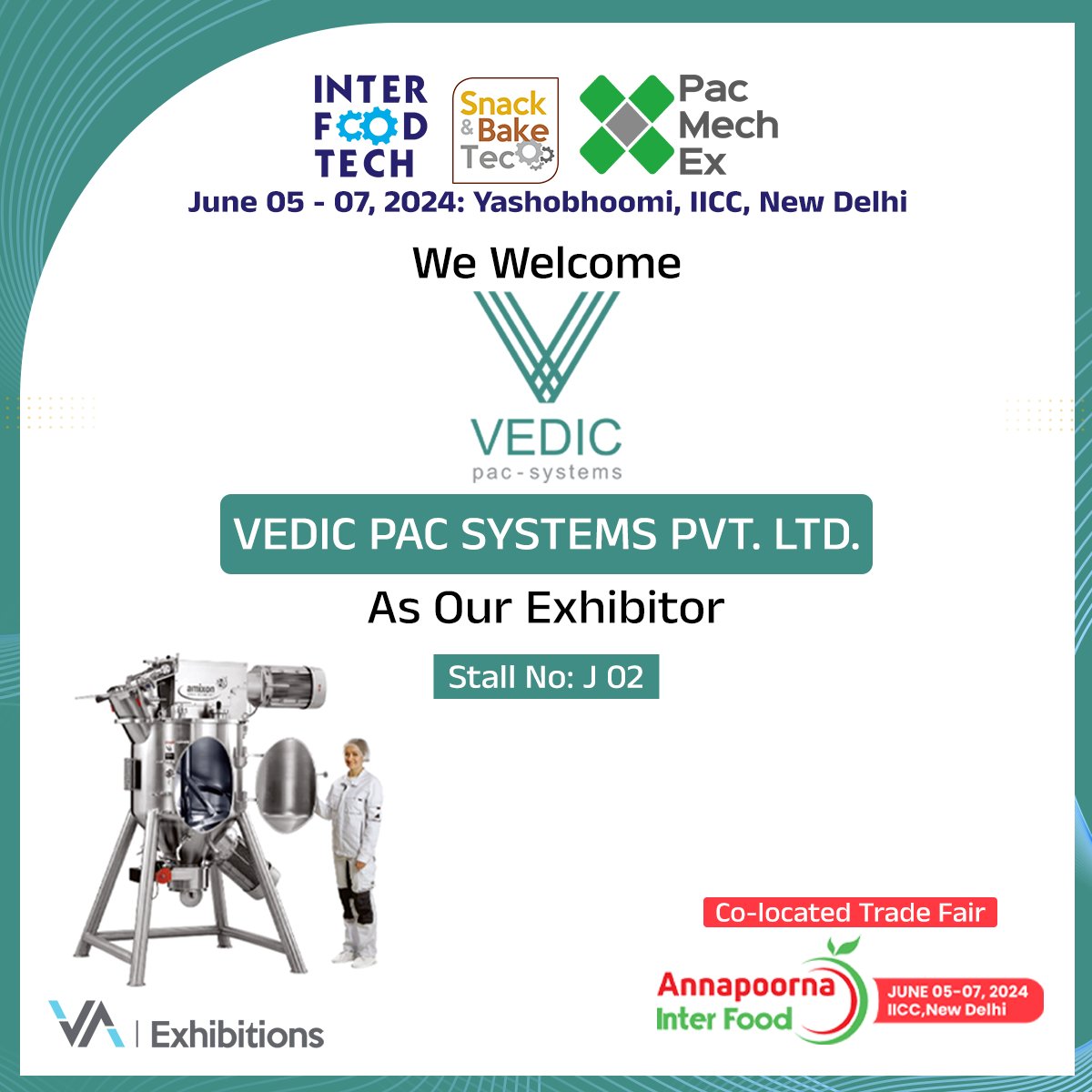 We are delighted to introduce #VedicPacSystems as our esteemed #exhibitor.

For further details on our exhibition, kindly visit interfoodtech.com, snackbaketec.com.  

#FoodProcessingSolutions #TechInnovationLeaders #AdvancedFoodTech #InterFoodTech2024