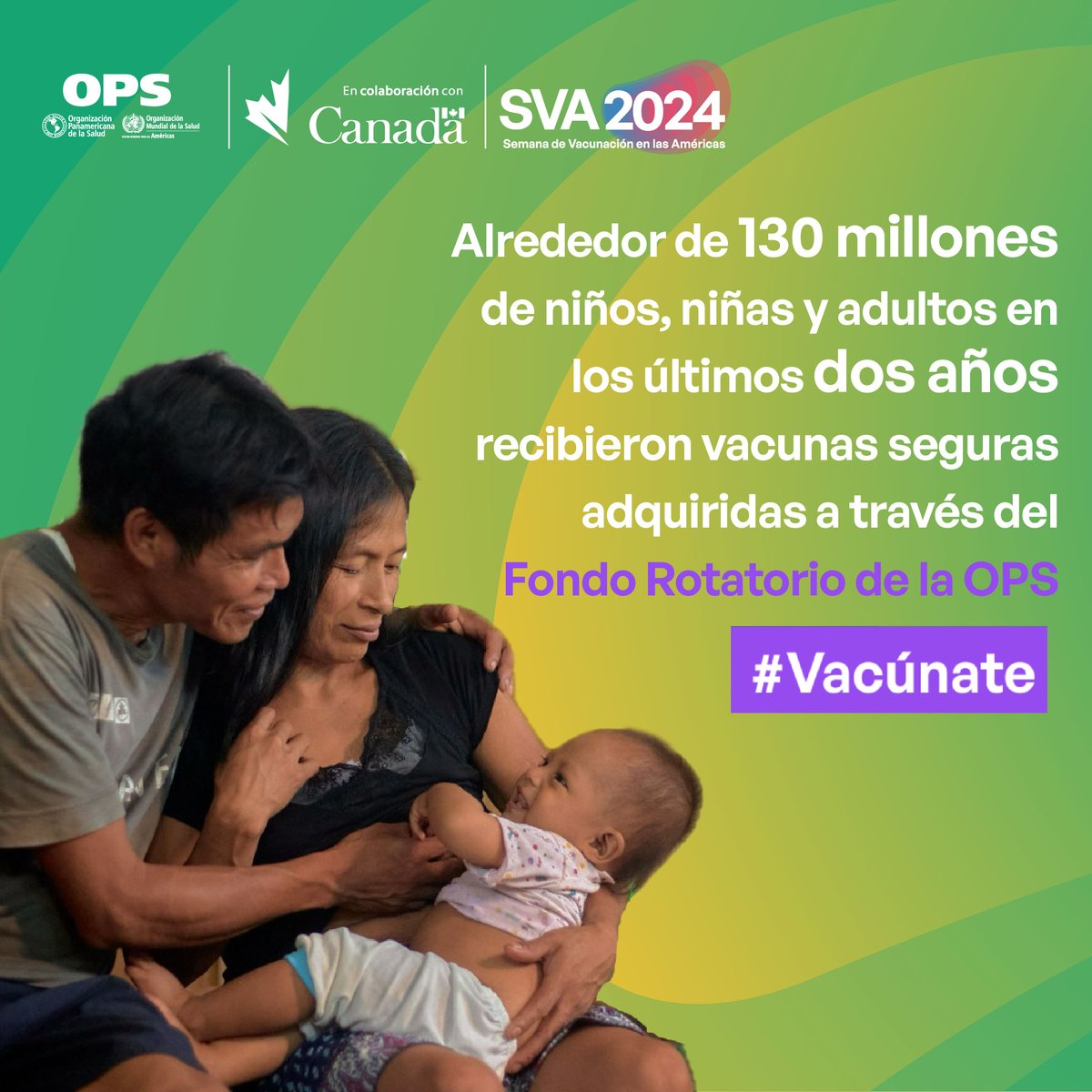 Gracias al respaldo y solidaridad de la Región de las Américas, la OPS continúa promoviendo el acceso a vacunas asequibles, seguras y de calidad. Actúa ahora para proteger tu futuro. #Vacúnate