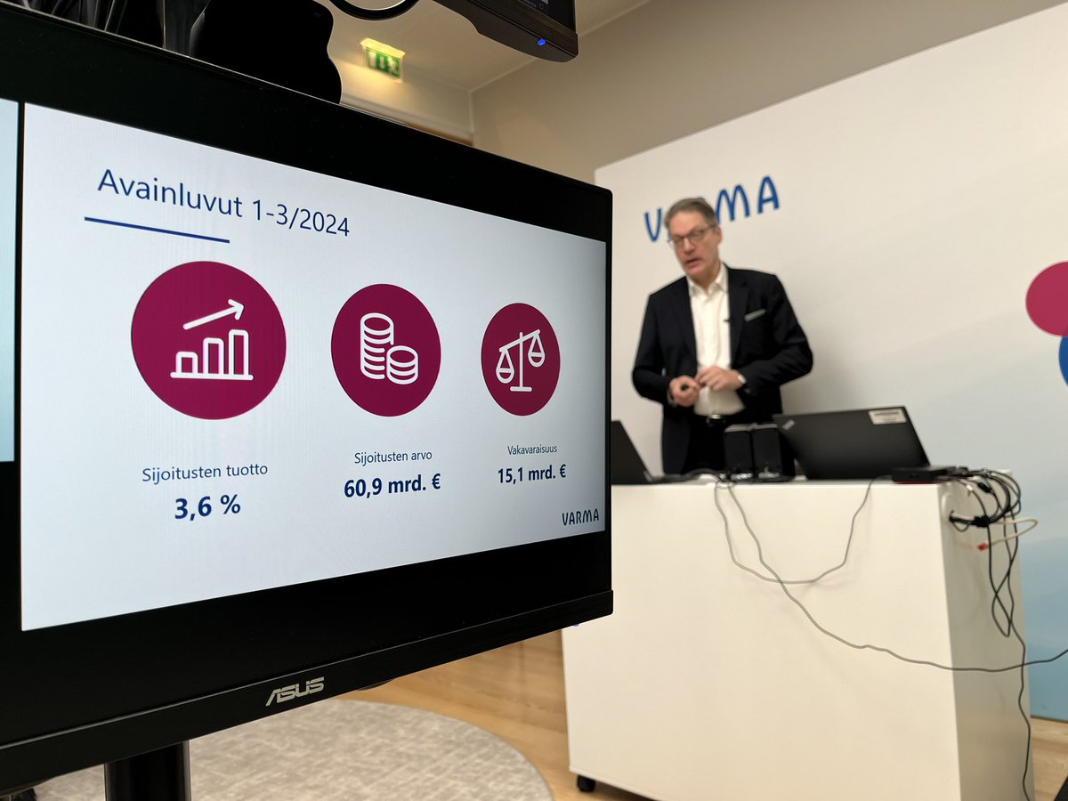 Ensimmäistä kertaa historiassa pääsemme raportoimaan yli 60 miljardin sijoitusvarallisuudesta, kertoo Varman toimitusjohtaja <a href="/RistoMurto/">Risto Murto</a> #talous #sijoittaminen <a href="/varma_tweet/">Työeläkeyhtiö Varma</a>