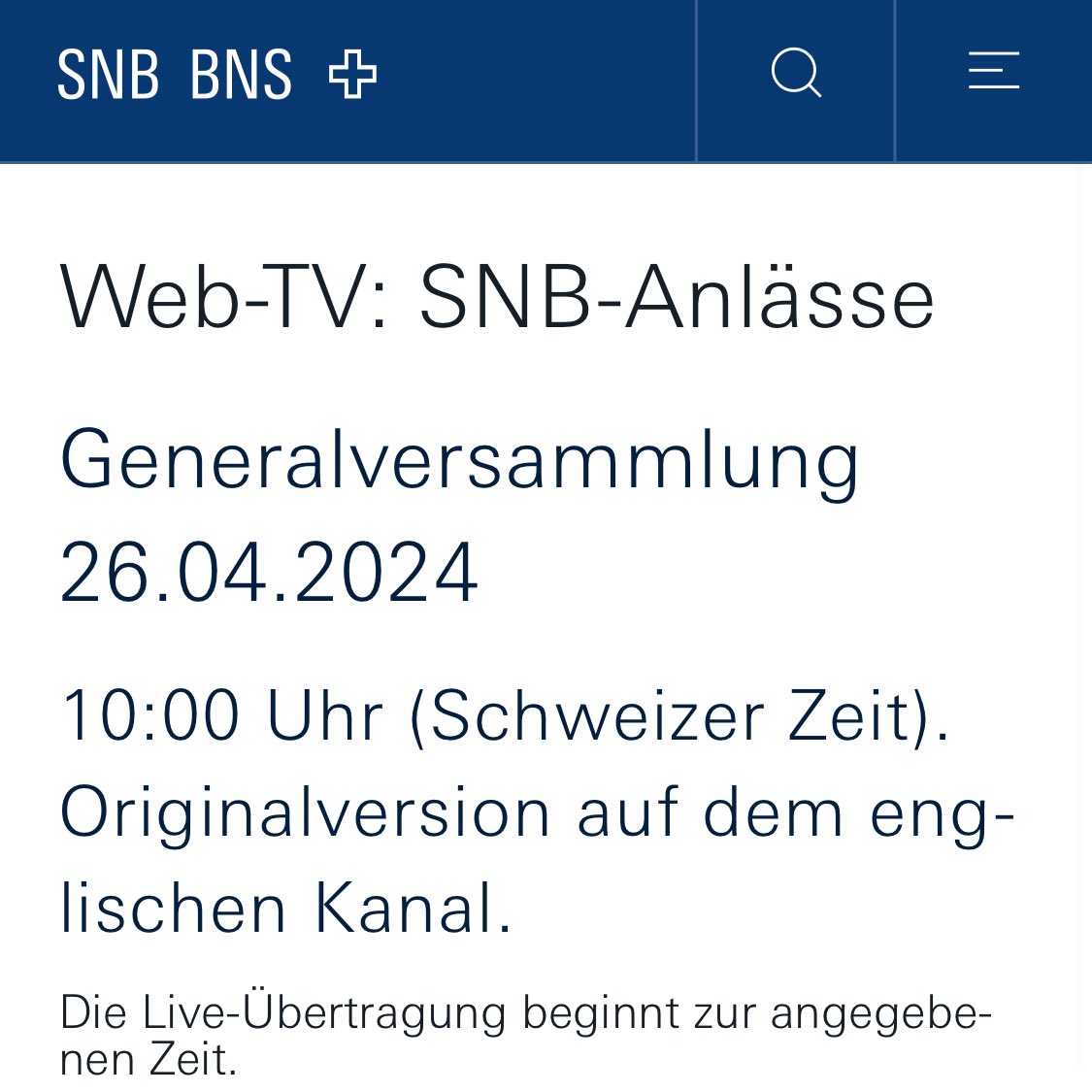 Soll 🇨🇭SNB #Bitcoin kaufen? Ja klar, findet @Luzius. Seine Speech am #SNB-GV live ab 10:00 Uhr. snb.ch/de/services-ev…