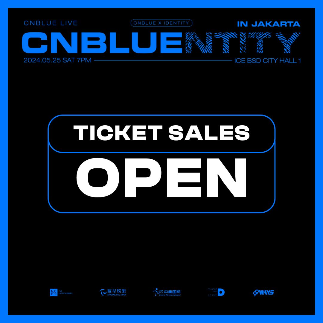 99wayspro's tweet photo. TICKET SALES OPEN!
GRAB YOUR TICKETS
NOW! https://t.co/Y9rEjwnnjG
#CNBLUENTITYinJKT https://t.co/nU8HWNQJzG
