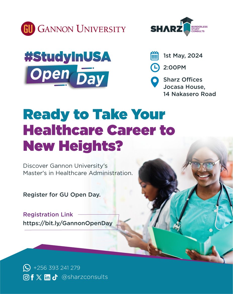 Want to elevate your career in healthcare?
Attend the #StudyInUSA Open Day and discover why @GannonU’s Master’s in Healthcare Administration is your best shot at achieving your dreams. 

Register to be a part of it: bit.ly/GannonOpenDay
 #StudyAbroadWithSharz