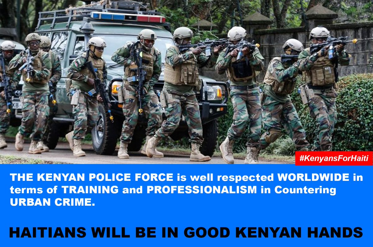 With Kenya Police leading the UN security mission to #Haiti , Haitians will be in safe hands #KenyansForHaiti Africa For Haiti