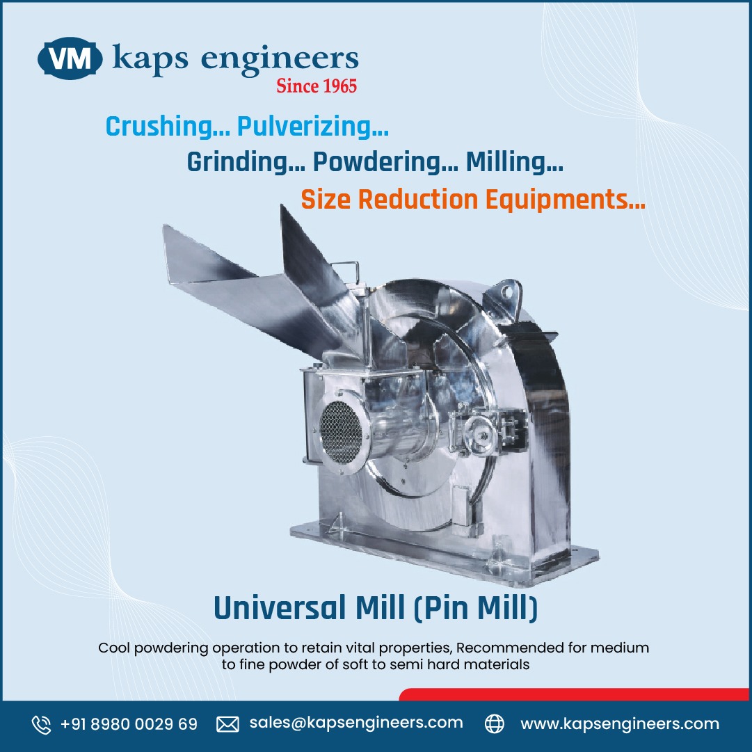 kapsengineers's tweet image. Introducing our Universal Mill (Pin Mill) - the epitome of cool powdering operations, preserving vital properties while achieving medium to fine powder of soft to semi-hard materials. Elevate your powdering experience with precision and efficiency. 

#kapsengineers #UniversalMill
