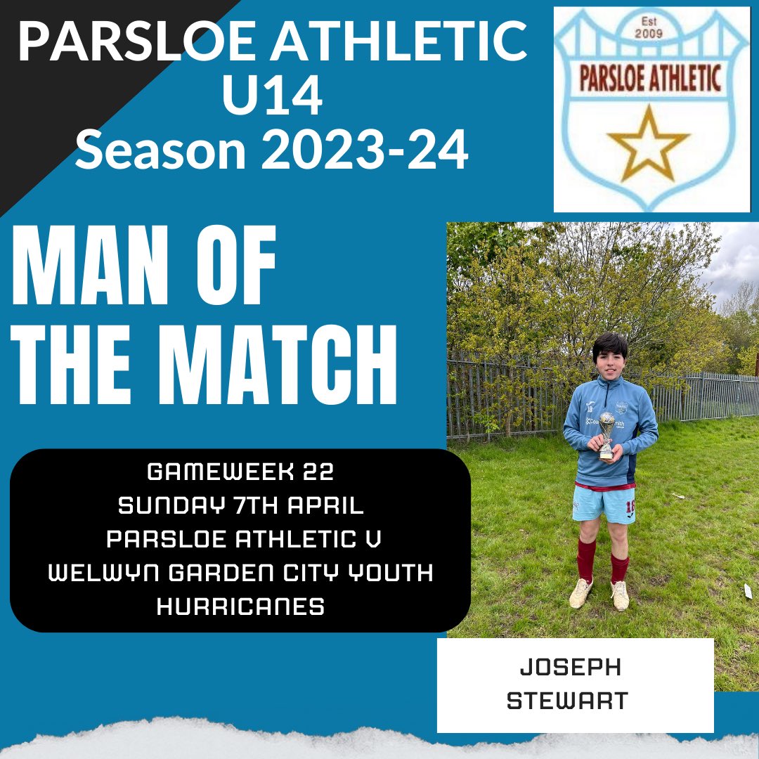 Our man of the match in last Sunday’s game. Showed really good energy to get around the pitch and quality on the ball when he got it. Won the ball in key areas and created chances for himself and others. 

Well done Joseph!!

#COYP