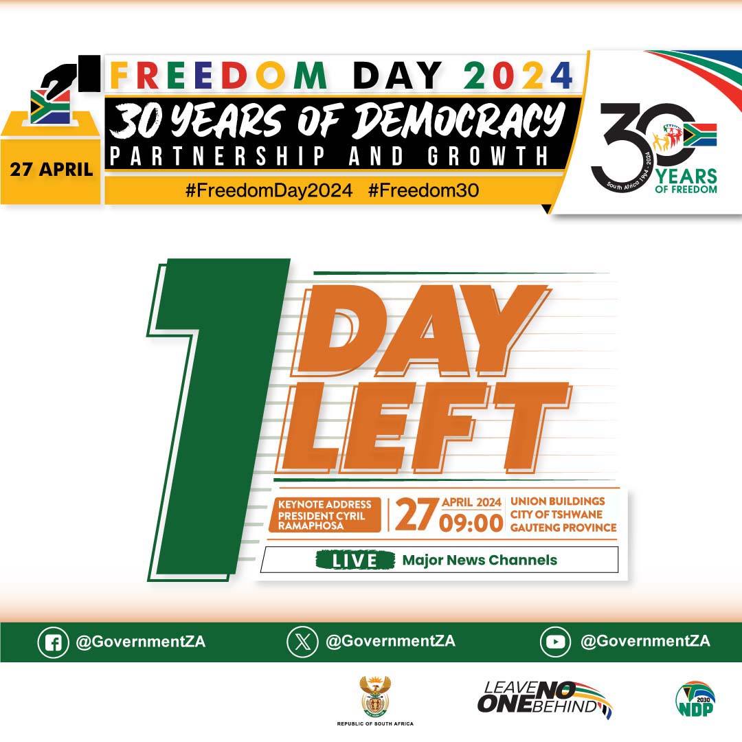 #FreedomDay #Freedom2024 #30yearsofdemocracy