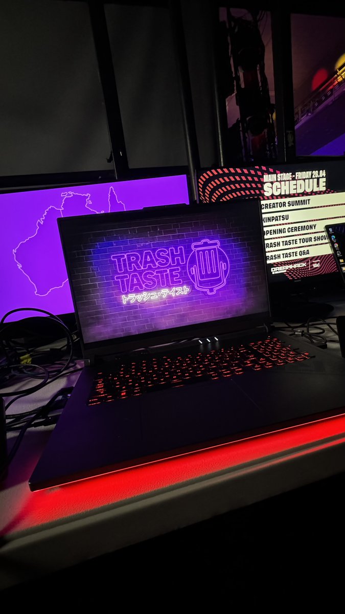 TrashTastePod's tweet image. Preparing for the Trash Taste Show at Dreamhack Melbourne! Thanks to @ASUS_ROG for sponsoring these amazing laptops for the show! 

To learn more about the laptops please visit rog.gg/TrashTaste

 #ad #ZephyrusM16 #StrixG16