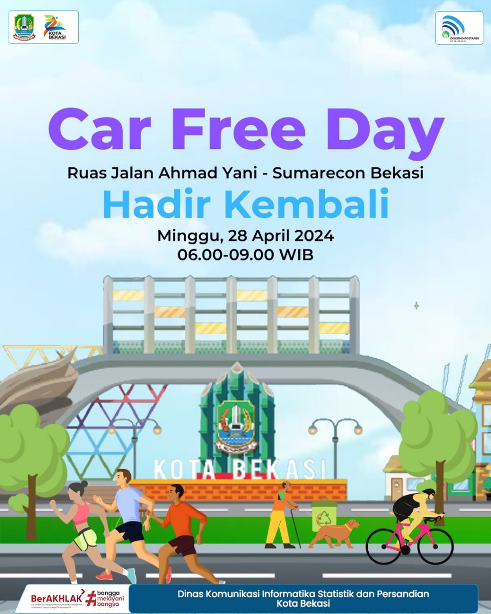 Car Free Day Kota Bekasi Kembali Dibuka

Baca selengkapnya kunjungi : 
bekasikota.go.id/detail/car-fre…

#carfreeday
#CFD
#pemkotbekasi
#jawabarat
#kotabekasi
#diskominfostandi