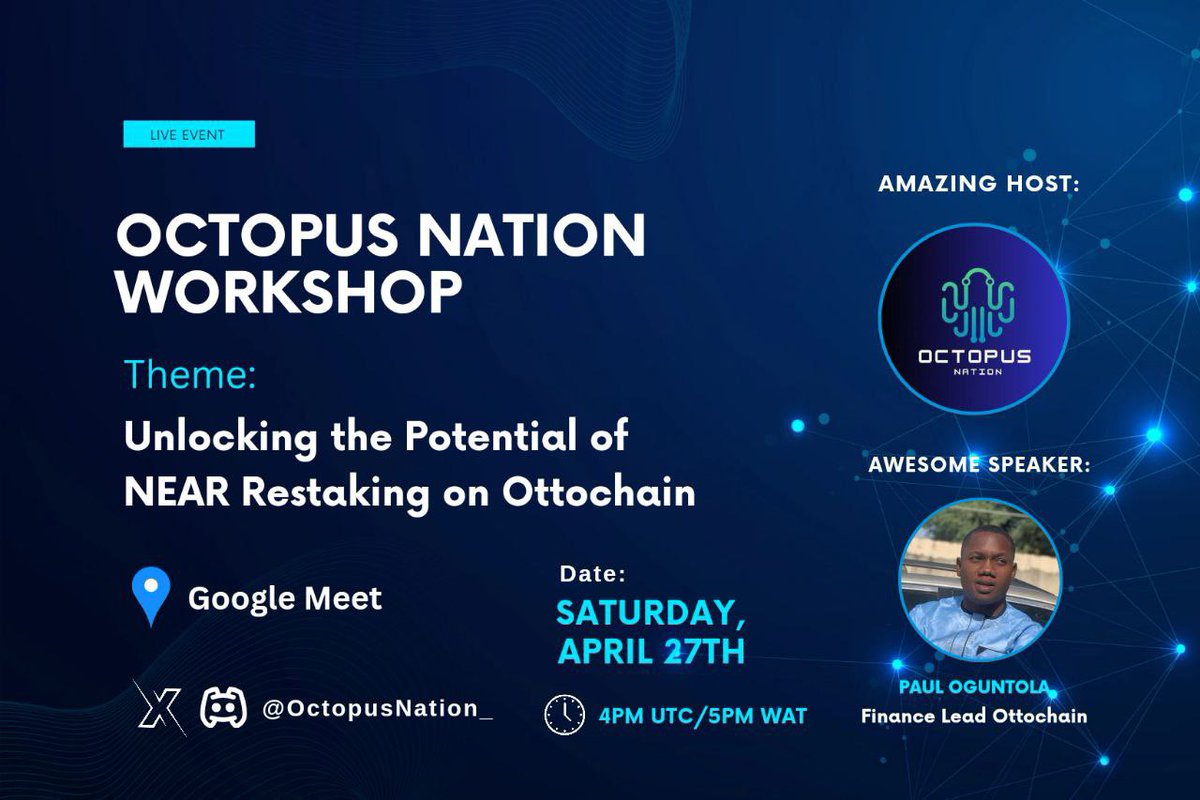 🌟 Ready to transform your life? Discover how $NEAR & $OTTO can make a difference at our exclusive workshop! Join and learn about their powerful functionalities and how they can simplify your daily life. Don't miss out—reserve your spot now! 🚀 #Blockchain #NEARprotocol #Crypto'