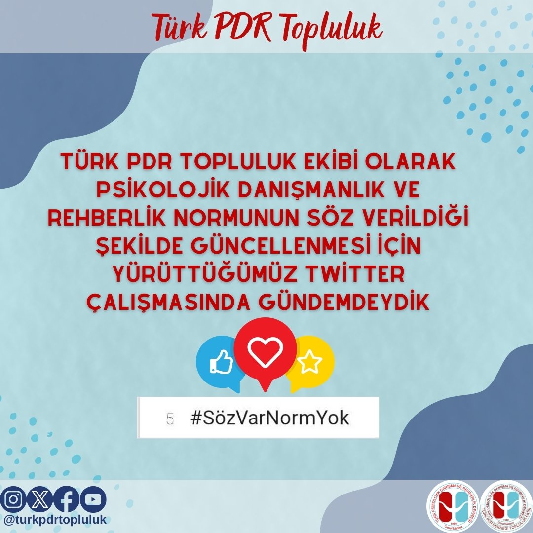 MEB tarafından müjde olarak duyurulan 'PDR Norm Kadro Yönetmeliği Revize' sözünü Türkiye gündemine taşımak amacıyla yaptığımız TT çalışmasında Twitter gündemindeydik. @turkpdrdernegi @mesutyldrm_pdr @akcesmehmet @PFurkanden