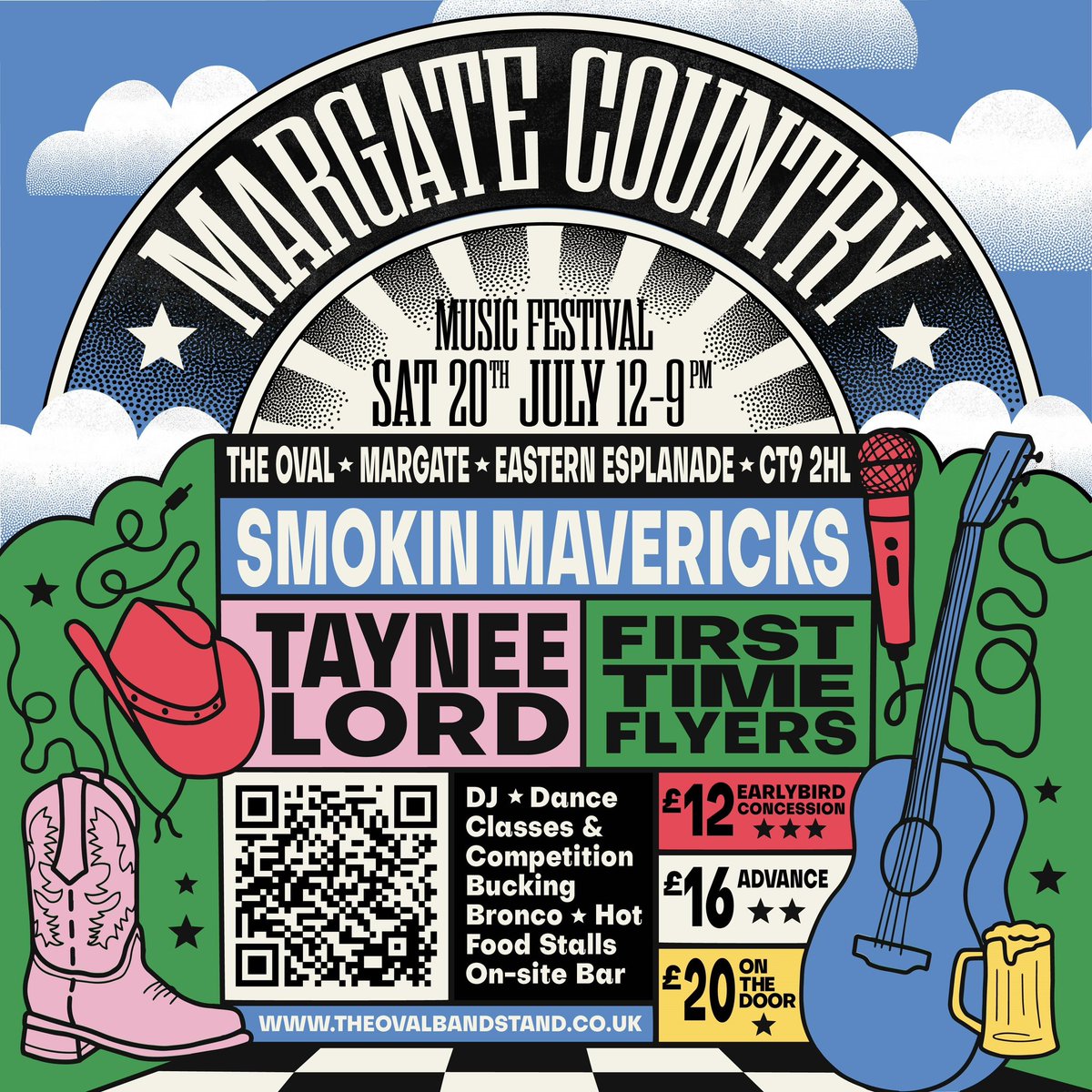🎶 Yeehaw! Join us for Margate’s first Country Music Festival at The Oval on July 20th! 🤠 Dance to Smokin Mavericks, Taynee Lord & more from 12-9pm. . 🌅 Grab tickets now:eventbrite.co.uk/e/margate-coun… 🎟️ #MargateCountryFest #LiveMusic #FestivalVibes #margate