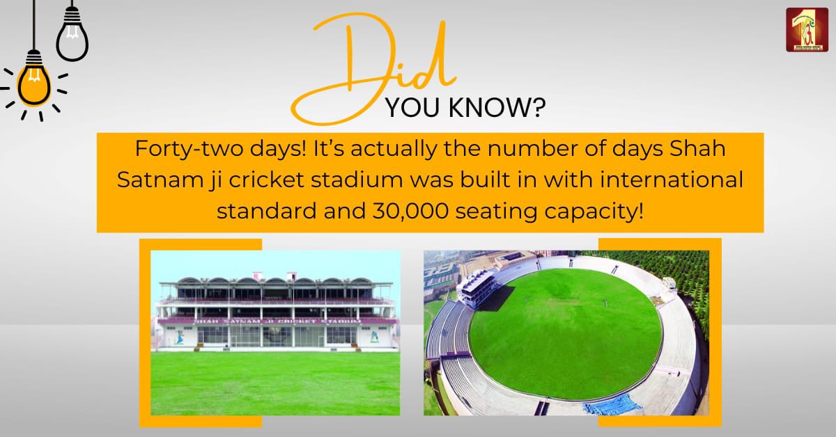 Here’s to Shah Satnam Ji Cricket Stadium! Stay tuned for more fascinating facts!! #DidYouKnow #series #RamRahim