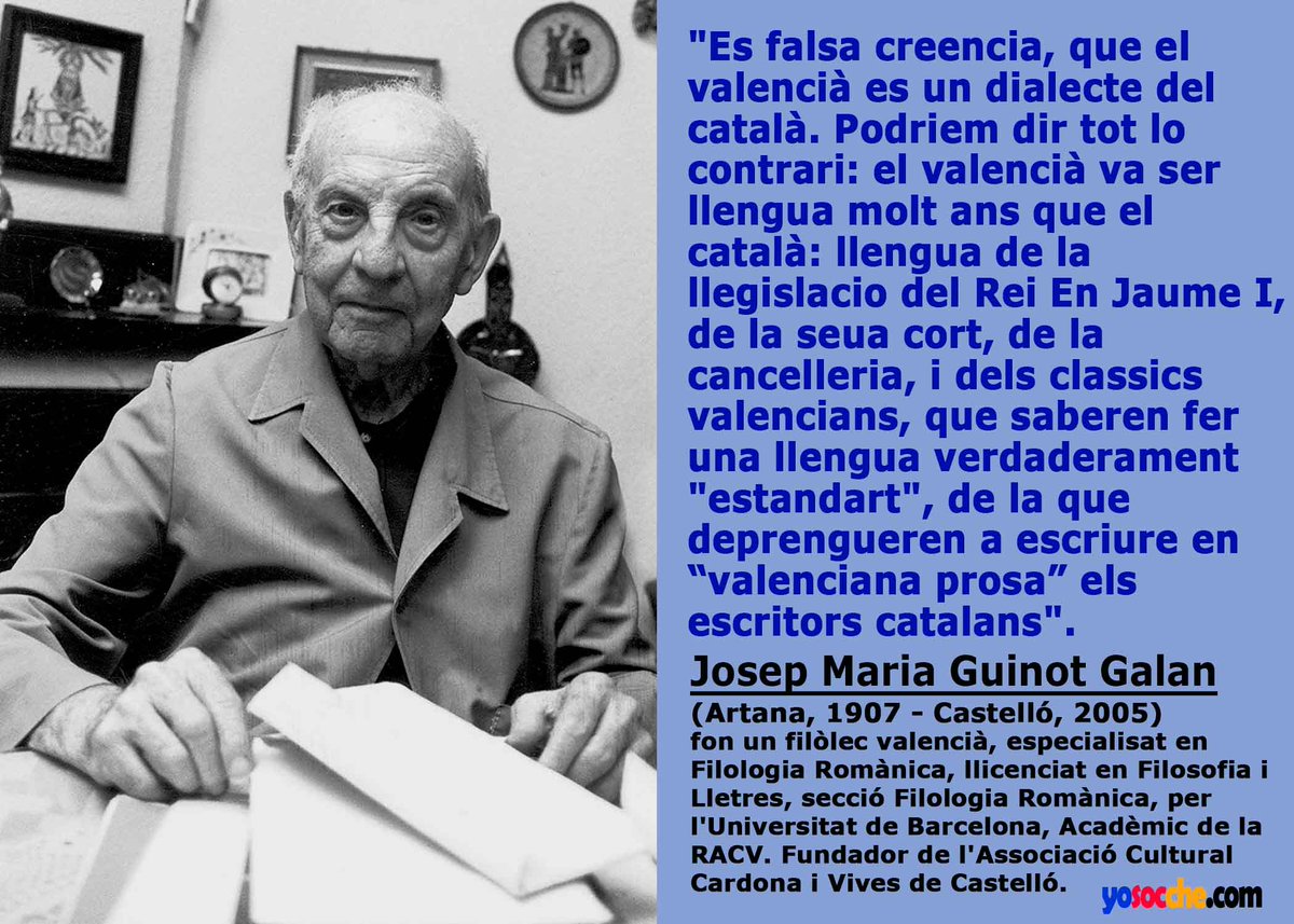 Mes informacio del Josep Maria Guinot en lenciclopedia.org/wiki/Josep_Mar…
@L_Enciclopedia

Image: yosocche.com/ilustres-habla…
@YoSocChe

#DespertaComunitatValenciana
#LlenguaValenciana en les #NormesdElPuig
#VotaNormesdElPuig 
#StopCatalanisme
#StopAutoOdi