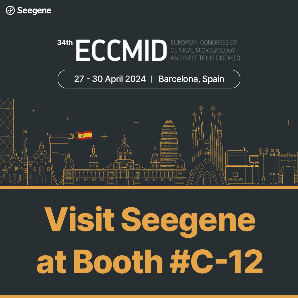 The 34th ECCMID is just around the corner! Come and meet Seegene at booth C-12! We look forward to meeting you😊 #Seegene #ECCMID #ECCMID2024