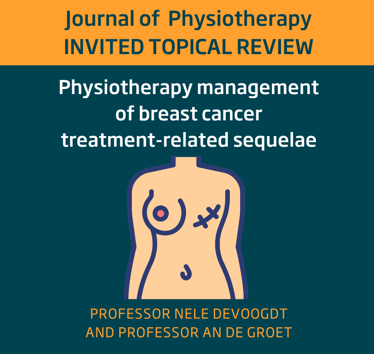 In their #JoP Invited Topical Review, Nele Devoogdt and An De Groef discuss the role of physio in the management of the most frequent sequelae of breast cancer treatment, from the time of diagnosis through treatment and into survivorship. @JPhysiother australian.physio/research/prf/t…