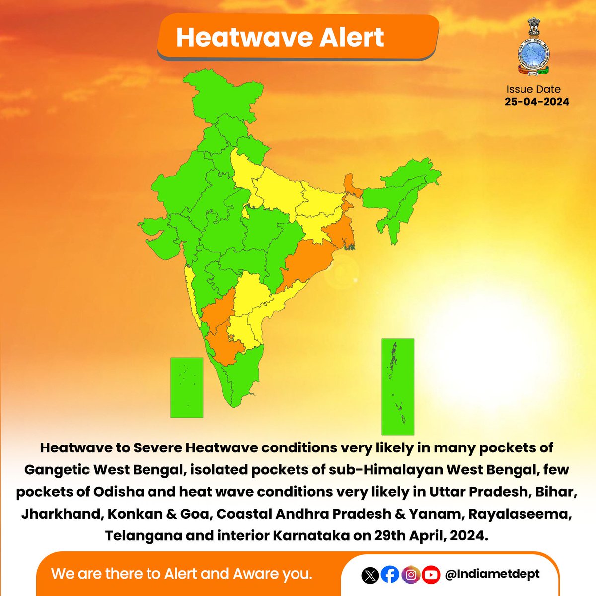 IMD forecast severe heatwave conditions over East and South Peninsular India for the next four days.