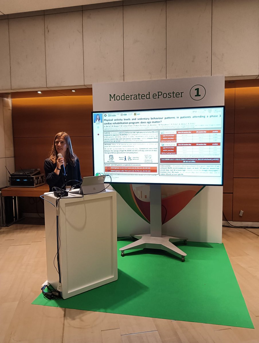 Yesterday was the day to present at the #ESCPrev2024 some interesting data from our <a href="/CCULisboa/">Centro Cardiovascular da Universidade de Lisboa</a> research group regarding physical activity levels and sedentary behaviour in our CR phase III program.

<a href="/escardio/">European Society of Cardiology</a>
<a href="/goncalodesa1904/">Gonçalo de Sá</a> <a href="/CCULisboa/">Centro Cardiovascular da Universidade de Lisboa</a> <a href="/MLemosPires/">Madalena Lemos Pires</a> <a href="/PAlvesDaSilva/">Pedro Alves da Silva</a>