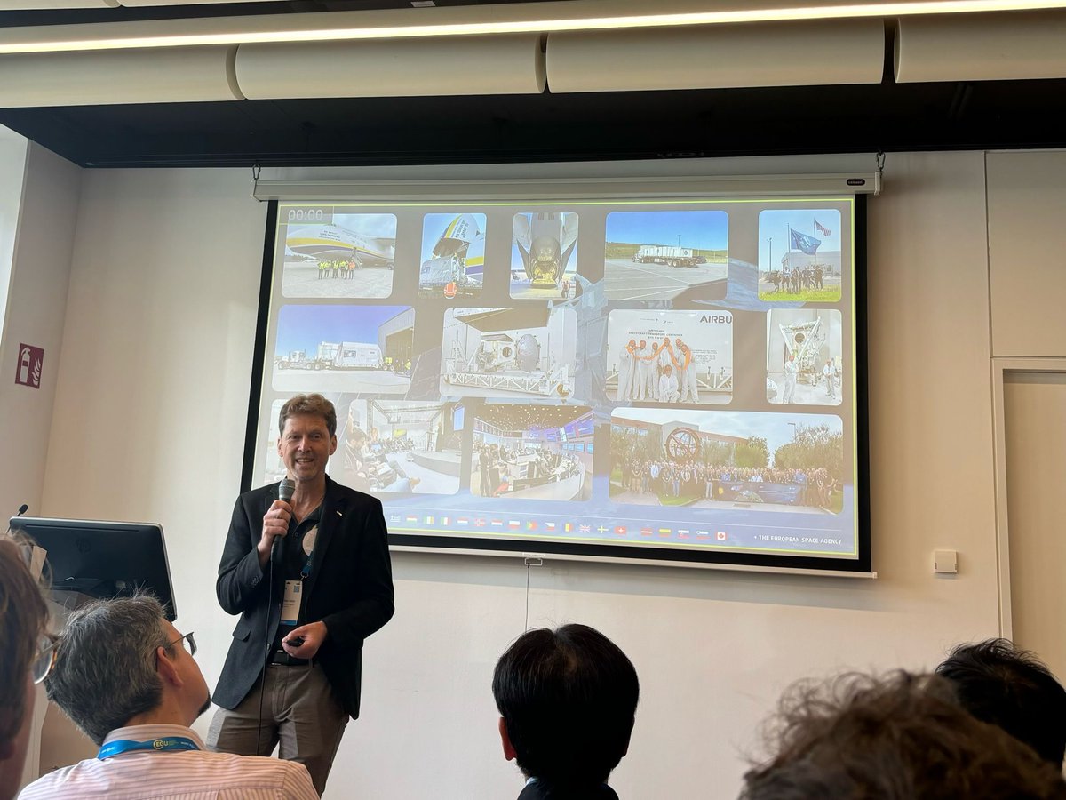 Throwback to the dynamic opening of the #EarthCARE Session at #EGU24, led by Thorsten Fehr @ESA, discussing the upcoming launch. EarthCARE, a collaboration between #ESA and #JAXA, aims to advance our understanding of cloud-aerosol and radiation interactions with observations from…