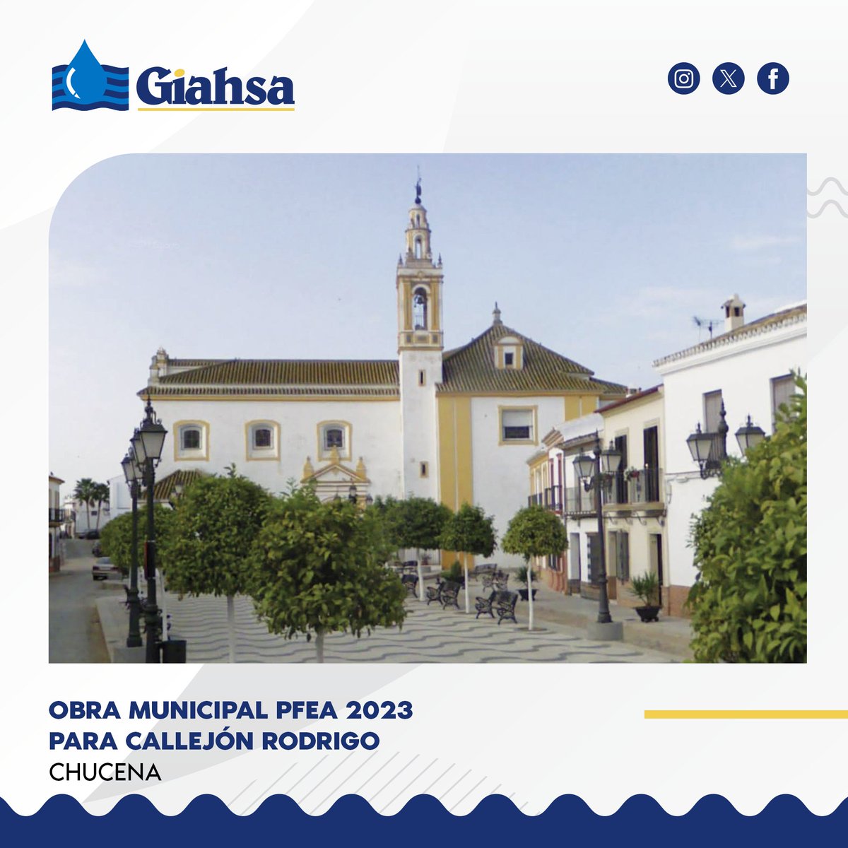 ℹ️ #Giahsa llevará a cabo obra municipal en C/ Callejón de Rodrigo, su trasera y perpendicular en #Chucena Para ello, se realizará un corte de suministro ⬇️ 📅 lunes, 29 de abril ⏰ desde las 08:30 hasta las 11:00 horas aproximadamente 📌 C/ Callejón de Rodrigo