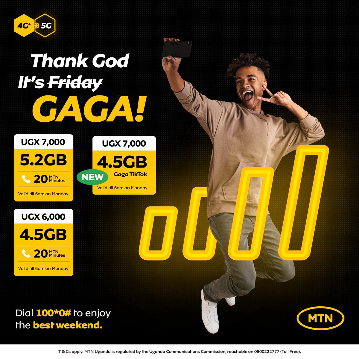 NEW: as your subscribe to your #GagaWeekend bundles, you can now chose to have an unlimited access to tik tok videos when you subscribe to Gaga Tik Tok bundle of 4.5GBs at 7,000/-
#TogetherWeAreUnstoppable