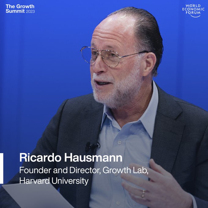 .@ricardo_hausman, founder and Director @HarvardGrwthLab, is attending the @wef's #GrowthSummit23 from 2-3 May. Find out more. wef.ch/growthsummit rt @wef