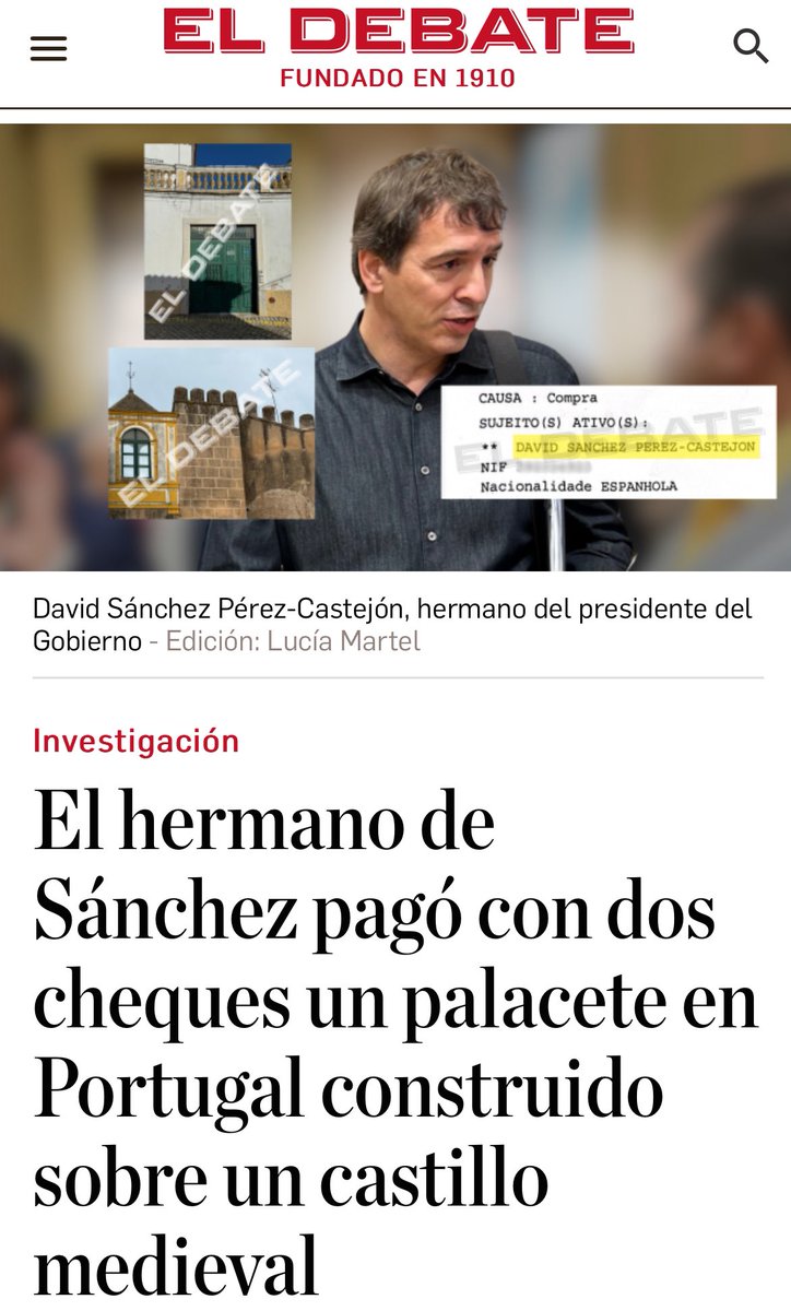 Una más de la corrupción familiar de Pedro Sánchez. España en vilo a la espera de la carta de @sanchezcastejon en la que declara cuanto quiere a su hermano. Otros cinco días de vacaciones pagadas? eldebate.com/espana/2024042…