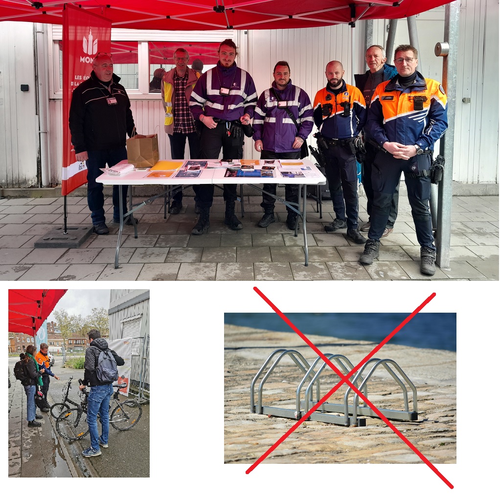 Monspointbike's tweet photo. Pour lutter contre le vol de vélo, il faut:
🔸 de bons arceaux 😇
🔸 de bons cadenas 🔐
🔸 un bon marquage #mybike
Action de sensibilisation @BeSafeBEL mercredi avec le #gracqmons, @SNCB , @PoliceMonsQuevy, @VilledeMons https://t.co/zqHoY0gfwn