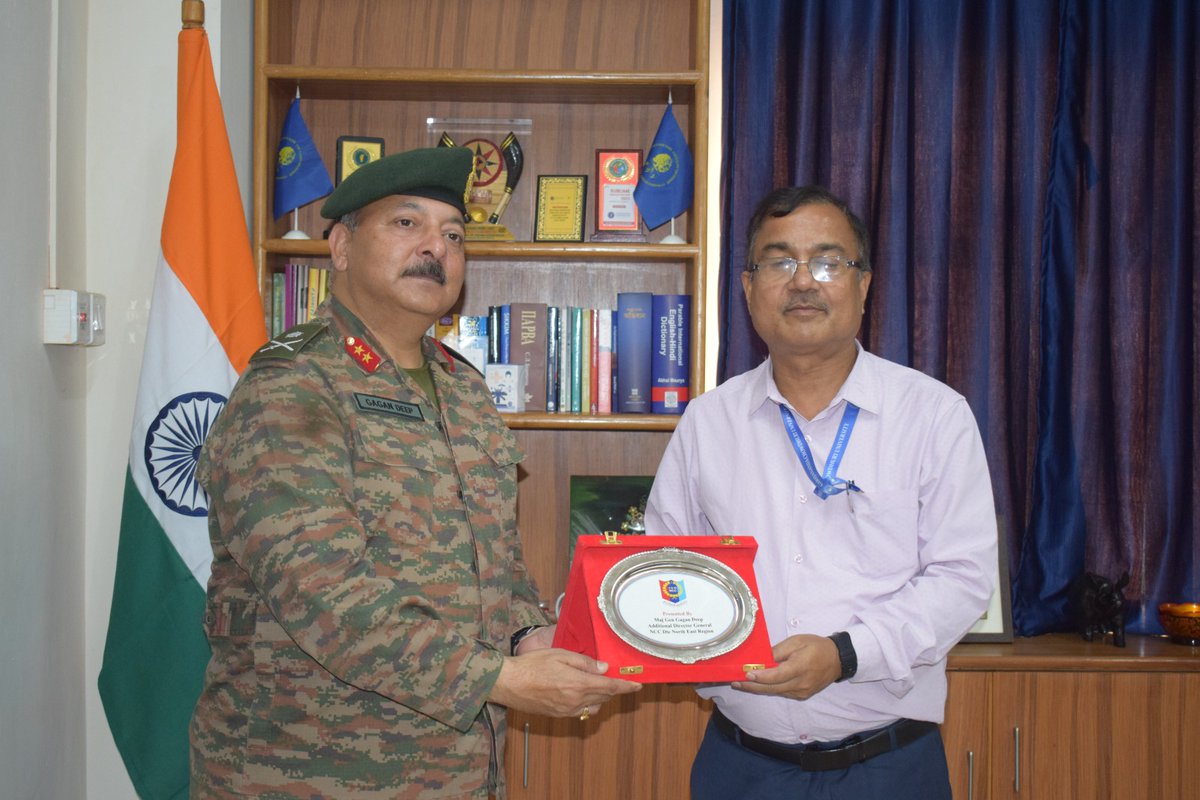 Maj Gen Gagan Deep, ADG NER DTE, meets with Prof. Kandarpa Das, Vice Chancellor of Girijananda Chowdhury University, to explore the establishment of a new NCC unit on campus. Strengthening youth engagement and fostering leadership development! @HQ_DG_NCC