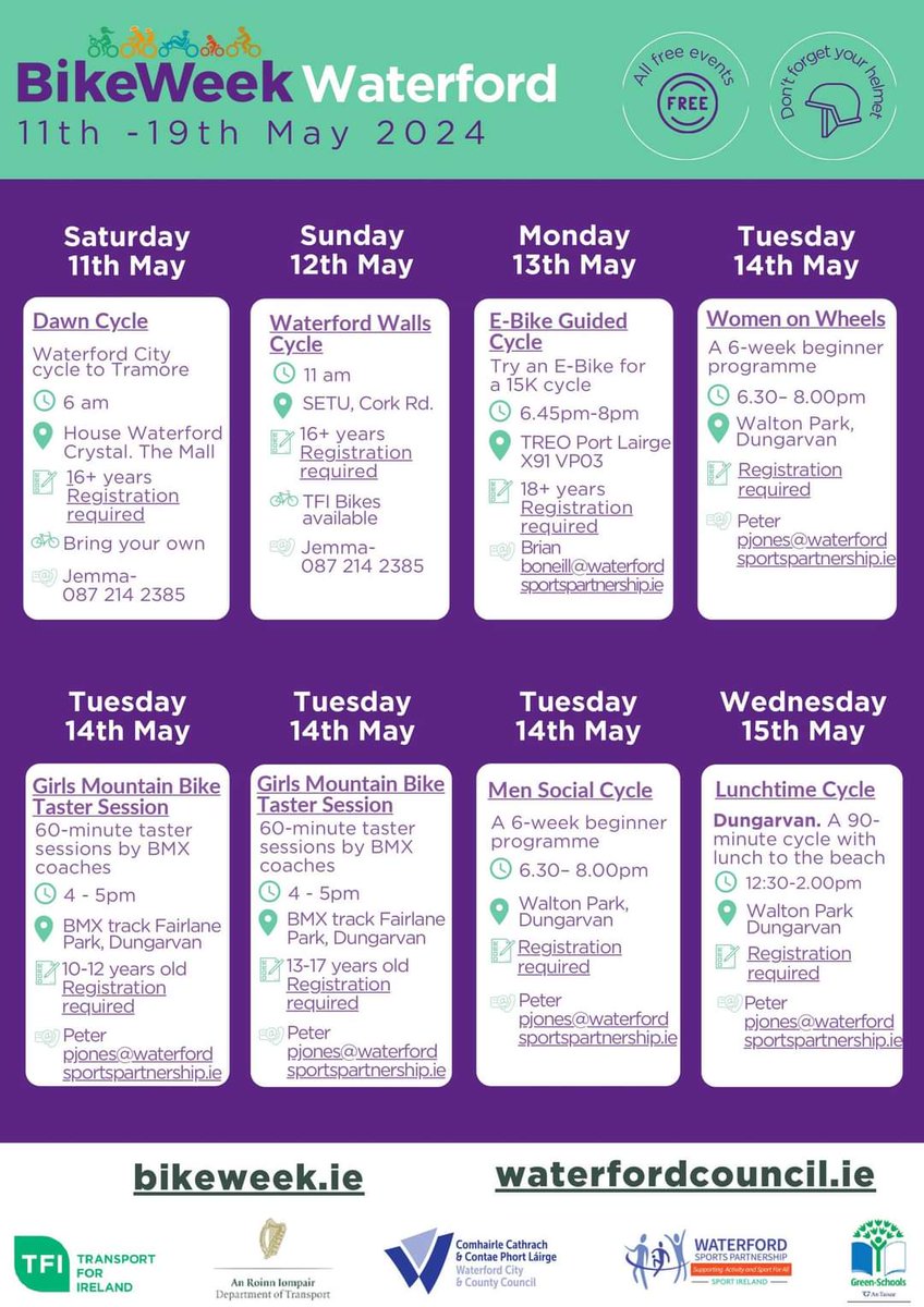 Fantastic events coming up for bike week 2024. We'll done to Jemma Jacob and Emma Smith for driving this project on. All events open to the public but please register. DM me for further details.